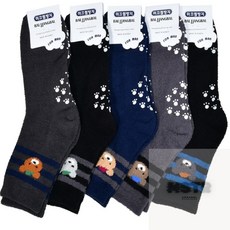 몬스또어 곰 그림 신사 수면 바라 양말 5p 온열양말
