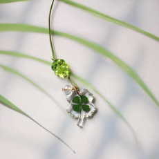 SANS 감성 꽃 비즈 끈갈피 14종 장미 네잎 클로버 은방울 꽃 핸드메이드 책갈피, 1개, 네잎클로버