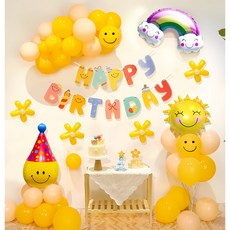 SC FMCG 생일 풍선 세트 생일파티용품 파티 풍선 생일파티세트, 1세트, 믹스컬러 06