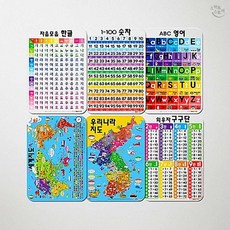 유아 학습 포스터 벽그림 6종 한글 숫자 영어 과일 동물용 벽보 인테리어 유아포스터 어린이교육