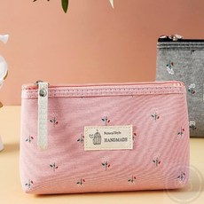 웬카 화장품가방 러블리 핑크 캔버스 파우치