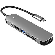 高速多功能記憶卡讀卡機，便攜式數據傳輸首選, 金屬銀, 1個, 6合1