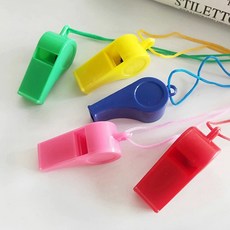 12P 컬러 목걸이 키링재료 후르라기 플라스틱 호루라기