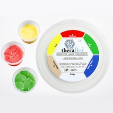 테라플렉스 퓨티 3온스 손재활찰흙 소근육 강화 물리치료 고무찰흙 색상별 5단계 강도, 그린(중간 강도), 1개