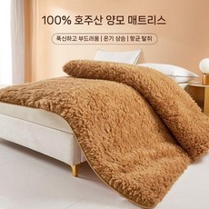 울 매트 양모 바닥 토퍼 패드 이불 매트리스, C.카멜색상양모패드, YM001