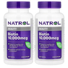 1+1 나트롤 비오틴 탈모 헤어 뷰티 10000mcg 200개, 200정, 2개