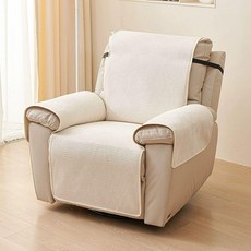 리클라이너 소파 커버 매트 덮개 쇼파 패브릭 안락의자, 1개, 셰닐이윤 베이지