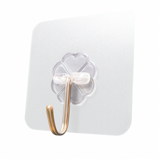 免釘掛勾貼片 卡扣透明置物架貼片 加厚加黏掛勾神器, 透明, 1個