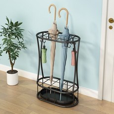 雨傘收納架 家用傘架 收納掛鉤 雨傘架 門口置物架 多功能收納架, 黑色加粗款【11孔8鉤】, 1個