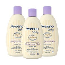 아비노베이비 카밍 컴포트 배스 라벤더 & 바닐라 향, 236ml, 3개