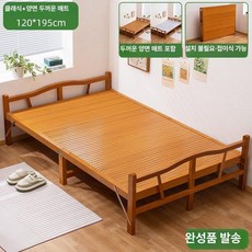 접이식 대나무 원목 평상 마루 야외 옥상 휴식 공간 펜션 캠핑, 클래식 120x195cm + 양면 매트리스