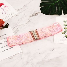 와이드스팽글벨트 차밍댄스복 라틴댄스복(1) (1), 분홍색