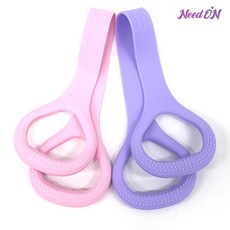 NeedOn 요가 필라테스 실리콘 스트레칭밴드 2세트, 핑크-퍼플