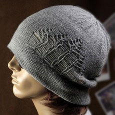 AnnaSofia 保暖毛帽針織帽護耳套頭帽-雙側線鏤厚實雙面戴 現貨(灰系)