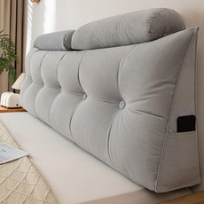 등받이 쿠션 삼각 허리쿠션 쇼파 등쿠션 럭셔리 폭신한, 무광 벨벳 연그레이