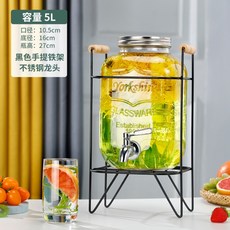 음료디스펜서 물병 물통 유리병 받침대있는 꼭지달린 카페 편리한 3리터+받침대+AB... 1개