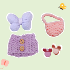 티니숲속 모루인형 꾸미기 10종 소품 코디 세트 인형 옷 입히기, 1개, 퍼플조끼