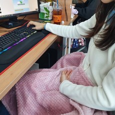 담요 극세사 연핑크 양면 텍스처 무늬 침실용 거실용