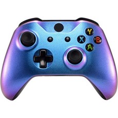 컨트롤러 스킨 보호커버 기스방지 Xbox One S 및 X 컨트롤러용 익스트림레이트 크롬 골드 전면 하우징 쉘 페이스플레이트 - 미포함, Chameleon Purple Blue