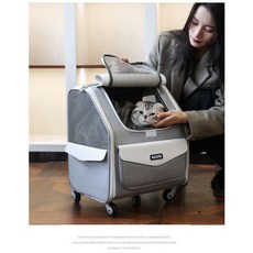 RGOMK 寵物外出提包 多功能透氣寵物旅行背包, 灰色, 1個