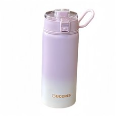 Succres 保溫瓶 輕巧便攜彈蓋水壺, 漸層紫色, 1個, 550ml