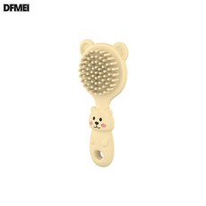 DFMEI 新品嬰兒寶寶柔軟乾溼兩用沐浴可愛小熊硅膠按摩刷洗澡刷家用, 1個, 1個裝, 黃色:如圖