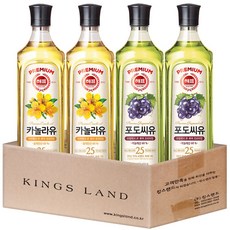 해표 카놀라유900ml 2개 + 해표 포도씨유900ml 2개, 1세트, 900ml