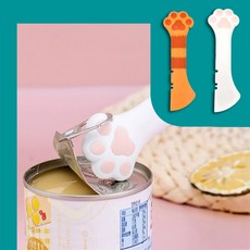 디랩 고양이캔따개 발바닥모양 실리콘 오프너 오렌지 주방용품