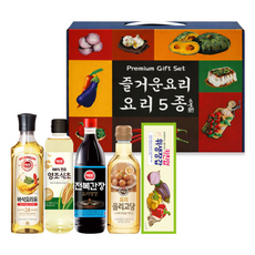 프리미엄 오일 선물세트(명품선물 5호) B타입 요리유+양조식초+전복간장+요리올리고당+위생장갑, 1개