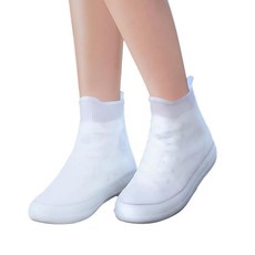 Adorila 방수 실리콘 신발 커버 유니 성인 스니커즈용 재사용 가능한 비 및 진흙 프로텍터 화이트 사이즈 2XL, Adorila 방수 실리콘 신발 커버, 유니 성인, 스