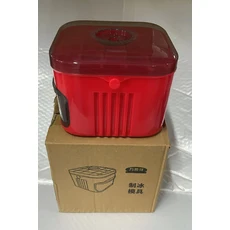 50구 대용량 아이스 큐브 메이커 간편한 누름식 뚜껑 포함 재사용 식품 등급 몰드, Red with Box, 1개