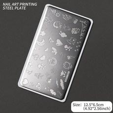 네일 템플릿 꽃 잎 스탬핑 플레이트 이미지 전송 기하학적 스테인레스 스틸 스텐실 아트 몰드 도구, 옵션51) TL-SPV031, 1개