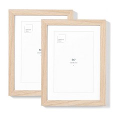 Opposite Wall - 45.7 x 61cm(18 x 24인치) - 천연 오크 나무 액자 - 경량 다용도 및 비산 방지 - 벽걸이 포스터 또는 사진 프레임 - 사무실, 5x7 in - 2 pk