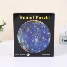 1000pcs 성인을위한 거대한 공간 달 퍼즐 매팅 마감 망원경에서 영감을 얻은 라운드 클로저 디자인으로 방, 03 D, 1개