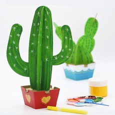 DIY 선인장만들기 종이선인장 종이공예 골판지소품 페이퍼아트 10인세트, A형/B형 각5개 한세트(10장), A+B, 1세트
