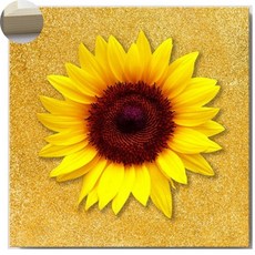 럭스미 돈들어오는 해바라기 액자 풍수지리 캔버스 그림, 골드써클 해바라기