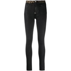 필립플레인 레오파드 트리밍 스키니 진