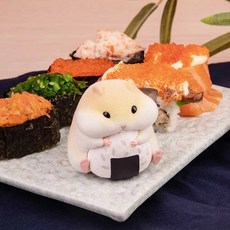 倉鼠克拉克 吃貨系列公仔 可愛少女禮物, 1個, 泰德吃饭团1只    送3M无痕胶     10厘米以下