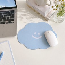 엘루온 구름 캐릭터 마우스패드 데스크 꾸미기 패드, 하늘색 구름