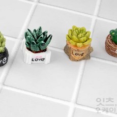 Itsok 미니어처 선인장 장식소품 선인장 조화 4종 세트 동물미니어처
