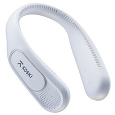 코스키 휴대용 넥밴드 선풍기 BLDC 대용량 4000mAh YP06 부직포주머니 포함, 화이트