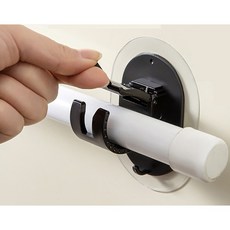 黏貼螺絲兩用 多功能支架掛鉤(窗簾桿支撐) 免釘安裝 承重力強 適用多種牆面 簡約美觀, 黑色, 2件