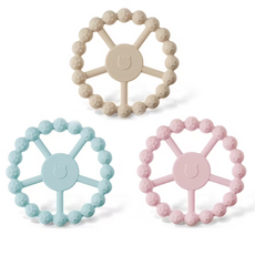 ku.ku Duckbill 酷咕鴨 嬰幼兒磨牙玩具 安全矽膠材質 多重紋理設計 舒緩寶寶長牙不適, 固齒器, 氣泡藍, 1個