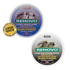 레노보 Renovo 레더 리바이버 블랙 + 울트라 프루퍼 200ml x 2 자동차 가죽 시트 클리너 + 방수 보호제