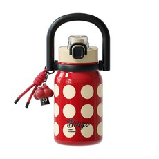 Sidagar 빨대가 달린 대용량 스테인리스 차량 탑재 휴대용 보온 보랭 컵, 1개, 1000ml, 붉은색