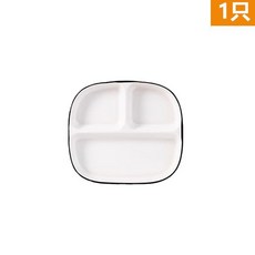 日式陶瓷分格餐盤, 1個, 1個方形分餐盤（黑線）