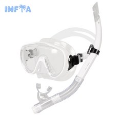 인피아 멀티 피스 스노쿨링 마스크 프리다이빙 스노쿨링 세트, 아쿠아화이트