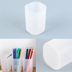 건shop디자인 플라스틱 사각 펜꽂이 다용도, 브라운