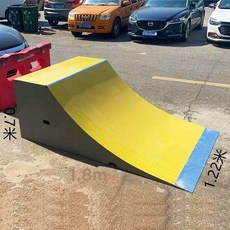 스케이트보드 점프대 박스 공원 벤치 레일 묘기 트랙, 1개, 180x폭 122x높이 70cm 스케이트보드