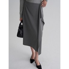 [국내매장정품] 에잇세컨즈 8SECONDS 드레이프 디테일 미디 스커트 애쉬 115927AY14 143999